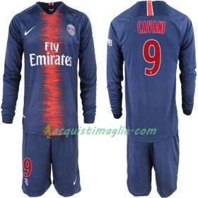 Divisa di Calcio Paris Saint Germain Cavani 9 Bambino Prima 2018/2019 Manica Lunga